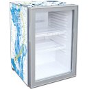 Tischkühlschrank 68 L Silber - Glastür, LED,...