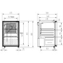 Tischkühlschrank 68 L Silber - Glastür, LED, Statische Kühlung