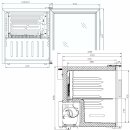 Kleiner Glastürkühlschrank mit 55 Liter - LED-Innenbeleuchtung, Tischgerät, schwarz
