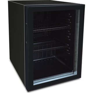 Schwarzer Kühlschrank mit statischer Kühlung - 75 Liter, 1 Glastür