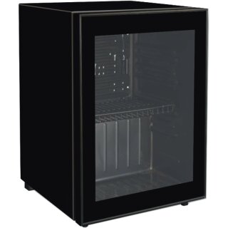 Kleiner Getränkekühlschrank mit 1 Glastür - 25 Liter, Tauwasserverdunstung, schwarz
