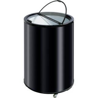 Esta Flaschenkühltonne mit Flip-Flap Glasdeckel - auf Rollen, 87 Liter, schwarz