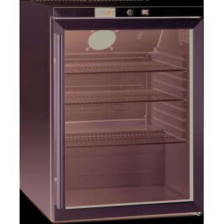 Edelstahl Kühlschrank mit 1 Glastür - 148 Liter, Umluftkühlung