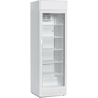 Gastro Kühlschrank mit 1 Glastür, LED-Beleuchtung, weiß