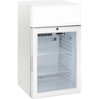 Gastro Tischkühlschrank mit Leuchtkasten - für 48 Flaschen, Umluftkühlung