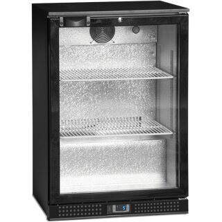 Gastro Barkühlschrank mit 1 Glastür - mit Umluftkühlung & Frontbelüftung, 125 Liter