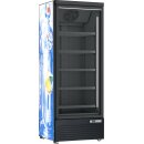 Schwarzer Kühlschrank mit 614 Liter - 1 Glastür, Umluftkühlung, LED
