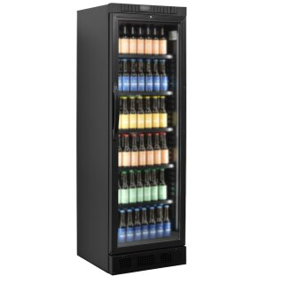Getränkekühlschrank mit 358 Liter - Umluftkühlung, 1 Tür, schwarz