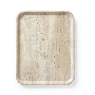 Serviertablett aus Melamin mit Holzoptik , AmerBox, Holz hell, 330x430mm