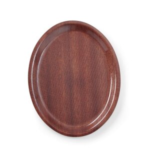 Serviertablett in Holzoptik, oval, AmerBox, Mahagoni, 200x265mm