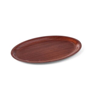Serviertablett in Holzoptik, oval, AmerBox, Mahagoni, 230x160mm