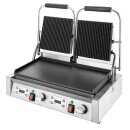 Buffalo Doppel-Kontaktgrill Flache Basis Geriffelte Oberplatte