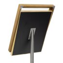 Securit Menükartenhalter mit weißen LEDs aus Teakholz 4xA4 mit Pfosten und Sockel