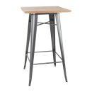 Bolero Bistro Bartisch mit Holzplatte grau