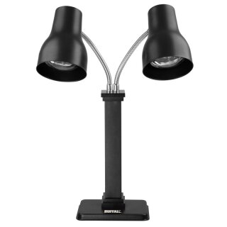 Buffalo Doppel-Wärmelampen-Tranchierstation Matt Schwarz 2x250W