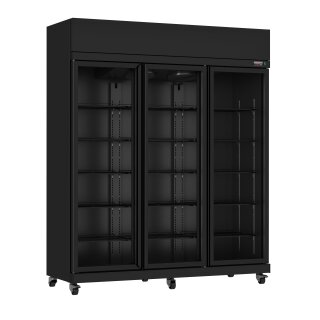 Combisteel Kühlschrank mit 3 Glastüren - 1180 Liter, schwarz, 1650 x 596 x 2003 mm