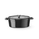 Emaillierter Gusseisentopf, HENDI, 4,4L, Schwarz,...