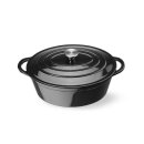Emaillierter Gusseisentopf, HENDI, 6,88L, Schwarz, 405x255x(H)134mm