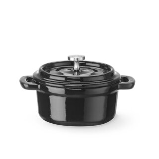 Emaillierter Gusseisentopf, HENDI, 0,27L, Schwarz, 130x100x(H)48mm