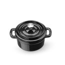 Emaillierter Gusseisentopf, HENDI, 0,27L, Schwarz, 130x100x(H)48mm