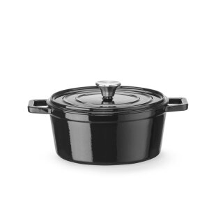 Emaillierter Gusseisentopf, HENDI, 3,7L, Schwarz, 317x240x(H)105mm