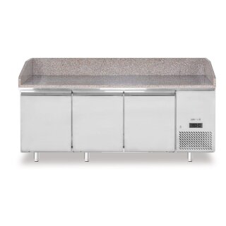 Pizzakühltisch mit Granitarbeitsplatte, 3-türig, Arktic, 375L, Granit, 230V/400W, 2010x800x(H)875mm