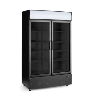 Rückwandkühlschrank mit hinterleuchteter Blende, zweitürig, Arktic, 512L, Schwarz, 220-240V/510W, 1120x585x(H)1900mm