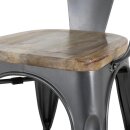 Bolero Bistro Curve Stühle Mit Mango-Holz-Sitzauflage Gunmetal (4 Stück)