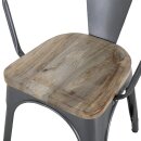 Bolero Bistro Curve Stühle Mit Mango-Holz-Sitzauflage Gunmetal (4 Stück)