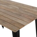 Bolero Bistro Esstisch Mangoholz-Lattenplatte Schwarz 1200mm