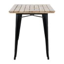 Bolero Bistro Esstisch Mangoholz-Lattenplatte Schwarz 1200mm