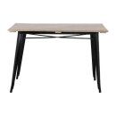 Bolero Bistro Esstisch Mangoholz-Lattenplatte Schwarz 1200mm