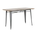 Bolero Bistro Esstisch Latten-Mangoholzplatte Gunmetal...