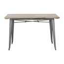 Bolero Bistro Esstisch Latten-Mangoholzplatte Gunmetal...