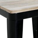 Bolero Bistro Esstisch Geschlitzte Mangoholzplatte Schwarzes Gestell 650mm