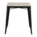 Bolero Bistro Esstisch Geschlitzte Mangoholzplatte Schwarzes Gestell 650mm