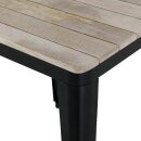 Bolero Bistro Esstisch Geschlitzte Mangoholzplatte Schwarzes Gestell 650mm