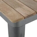 Bolero Bistro Esstisch Geschlitzte Mango Holzplatte Gewehrmetall Rahmen 650mm
