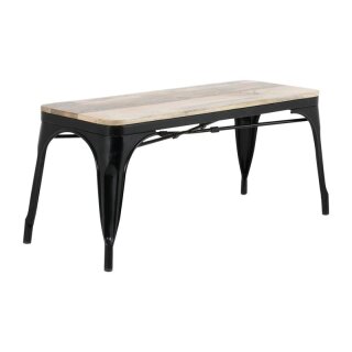 Bolero Bistro Innenbank Mango-Holz & Schwarzes Gestell 1000mm (2 Stück)