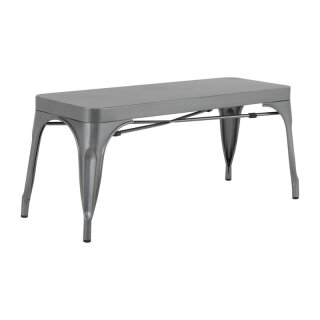 Bolero Bistro Metall-Sitzbänke Gunmetal 1000mm (2 Stück)