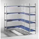 Hendi Regalsystem mit 4 Regalböden - 1280 x 405 x x1685 mm, eloxiertem Aluminium