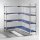 Hendi Regalsystem mit 4 Regalböden - 1280 x 405 x x1685 mm, eloxiertem Aluminium