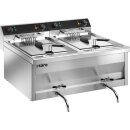 Gastroline Tischfritteuse 24 Liter - 2 Becken,...