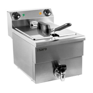 Saro Gastro Fritteuse FE 10 10 Liter - mit Ablasshahn, Edelstahl