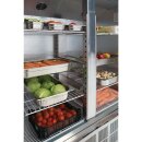 Gastro Kühlschrank Slimline 960 Liter - 2-türig, Edelstahl, mit Rollen