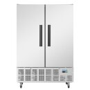 Gastro Kühlschrank Slimline 960 Liter - 2-türig, Edelstahl, mit Rollen