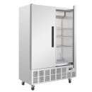Gastro Kühlschrank Slimline 960 Liter - 2-türig, Edelstahl, mit Rollen