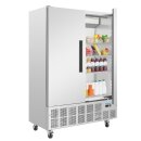 Gastro Kühlschrank Slimline 960 Liter - 2-türig, Edelstahl, mit Rollen