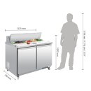 Polar Saladette mit 2 Türen und Schneidebrett 405 Liter