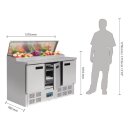 Gekühlte Saladette mit Deckel 8x 1/4 GN, 3 Türen